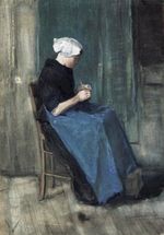 Scheveningen Woman Knitting
